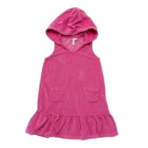 Janie and Jack Hooded Terry Swim Cover-Up Beach Ruffle Hem Pink Size 6